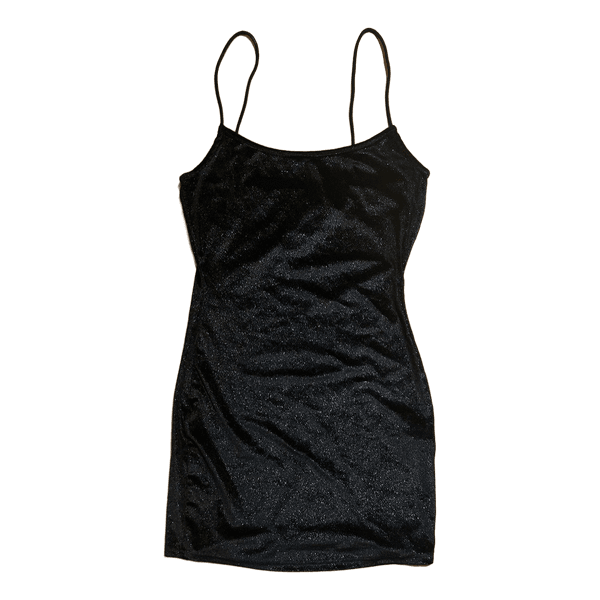 Black glitter mini dress