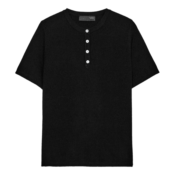 Sort t-shirt med knapper