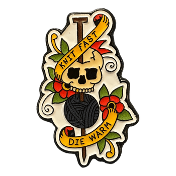 Alternative style knit fast fie warm pin badge