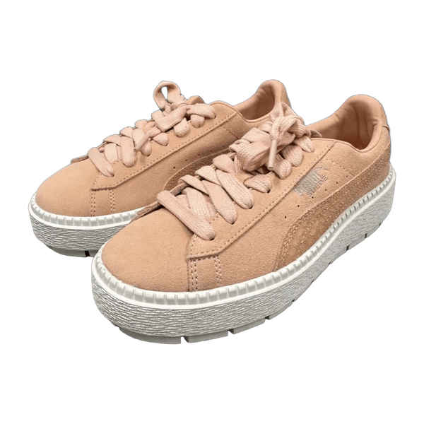 PUME pink suede platform sneakers