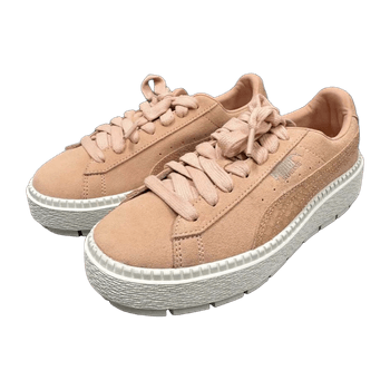 PUME pink suede platform sneakers