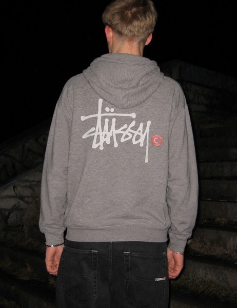 Grey Stussy zip hoodie