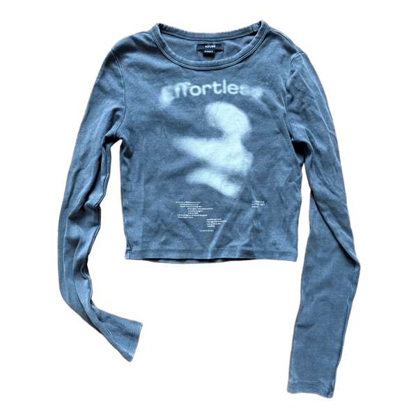 Grey graphic long-sleeve top