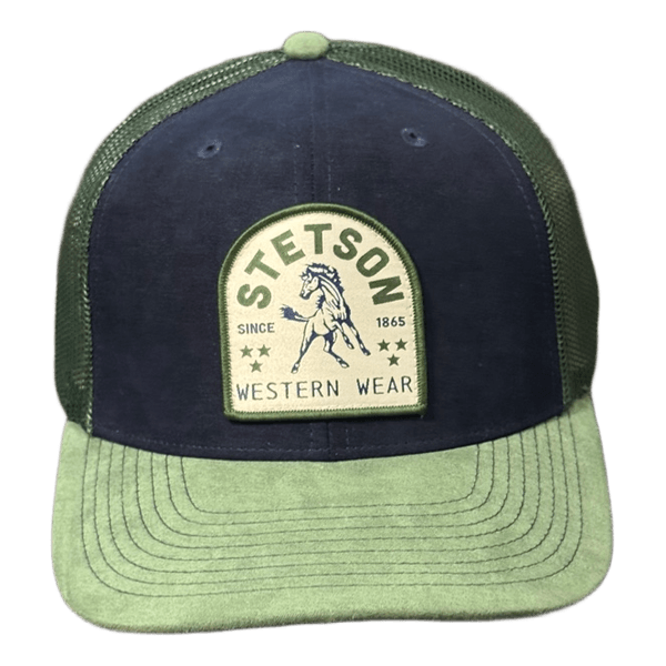 Stetson blue green trucker hat