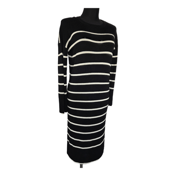 Black striped knit dress