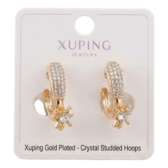 Xuping crystal studded hoops