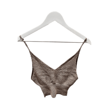 Vaaleanruskea neule-toppi