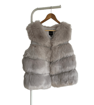 New Look grey faux fur vest