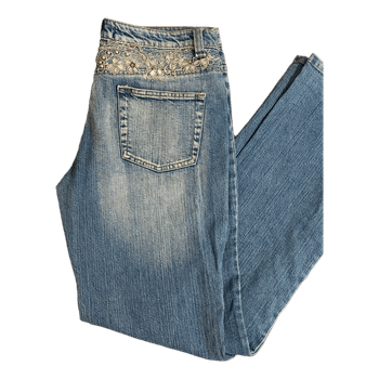Embellished blue jeans