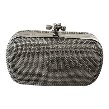 Silver mesh clutch bag