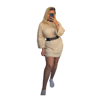 Beige knitted dress