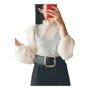 Zara lace blouse with ruffles