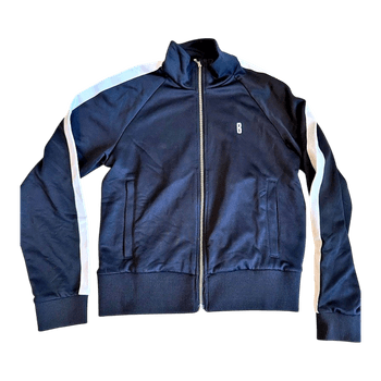 Black zip-up track jacket