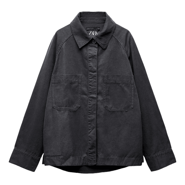 Black button up jacket zara