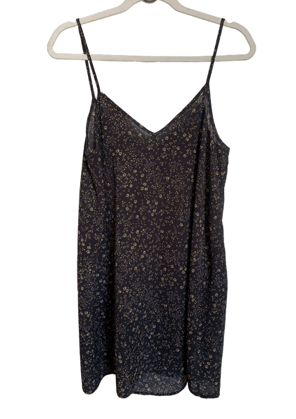 Black floral slip dress
