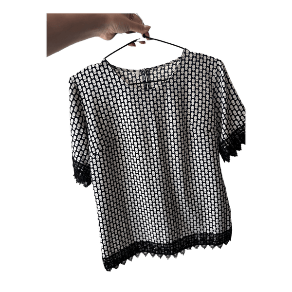 Black and white patterned top
