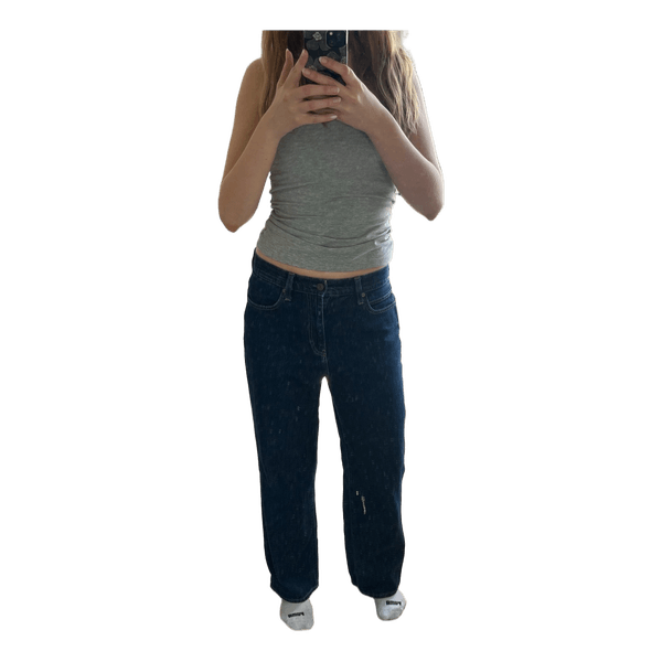 Uniqlo mørkeblå straight jeans