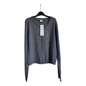 Grey merino wool cardigan