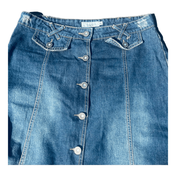 Blå denim nederdel