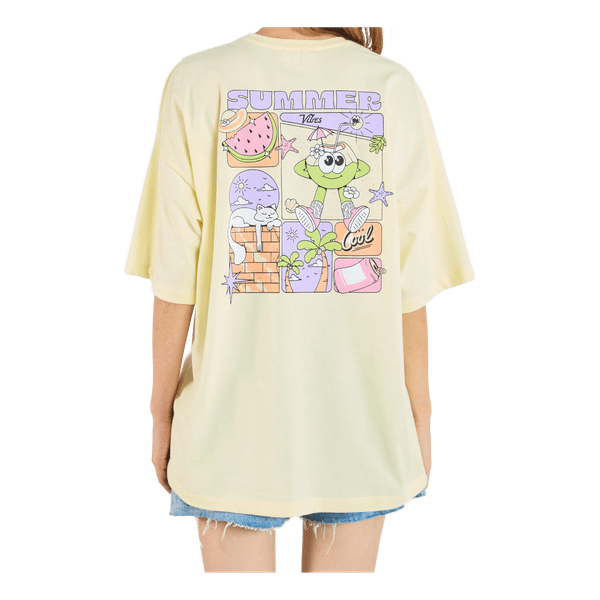 Oversize long yellow graphic t-shirt