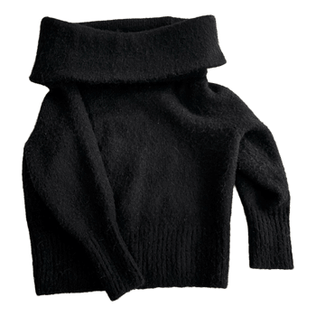 Black off-shoulder sweater
