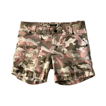 Pink camo cargo shorts