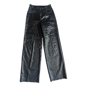 Black faux leather trousers