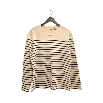 Levi's white and black striped long-sleeve shirt