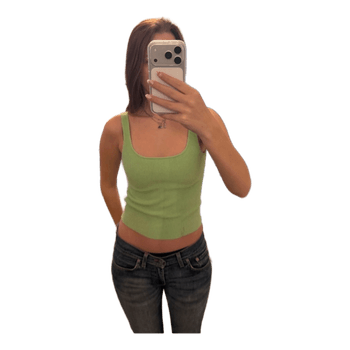 Mint green ribbed top