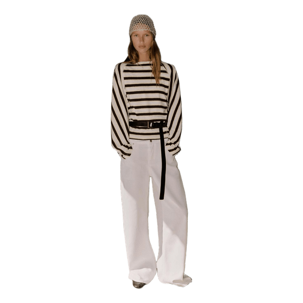 Stripet langærmet t-shirt