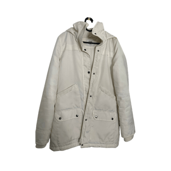 valkoinen ohuehko toppatakki