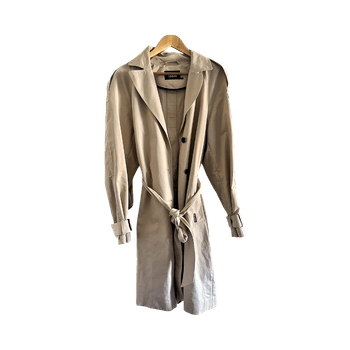 Beige pitkä trenssitakki