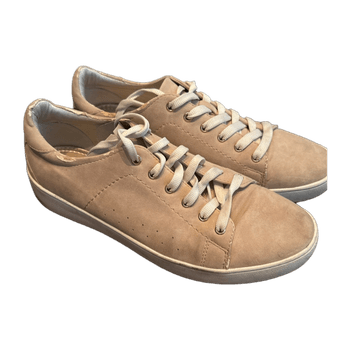 Beige suede lace-up sneakers
