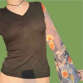 Vintage #90s black long sleeve top