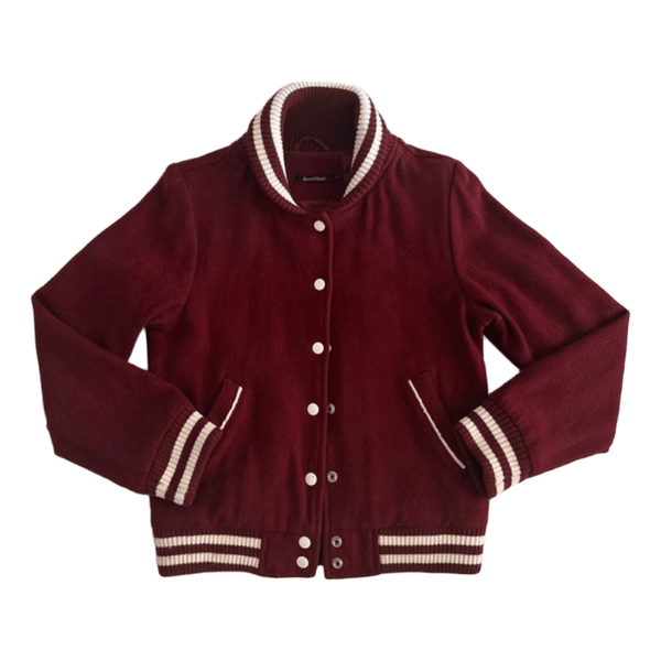 Burgundy wool varsity jacket