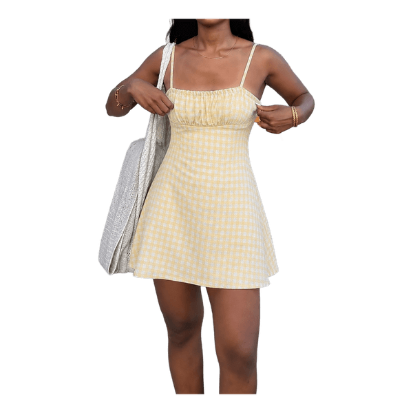 Yellow gingham mini dress