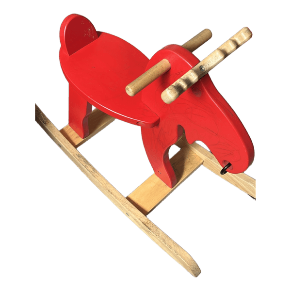 Wooden rocking moose