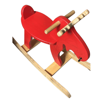Wooden rocking moose