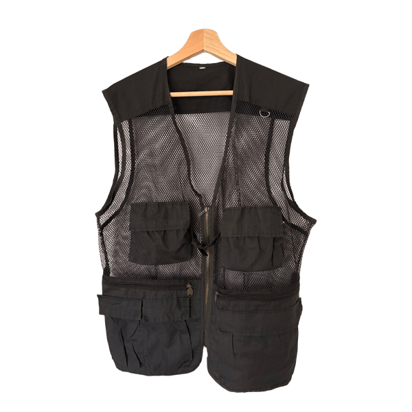 Black mesh utility vest