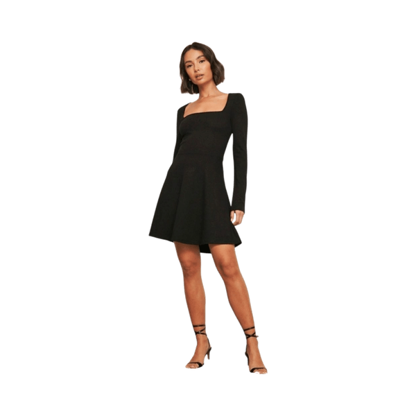 NA-KD Pamela Black Skater Dress M – Minimalist Parisian Chic