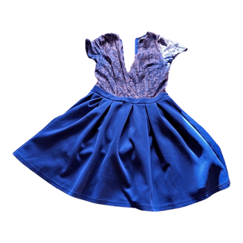 Blue lace mini dress
