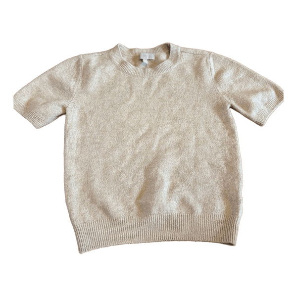 Beige lyhythihainen neule