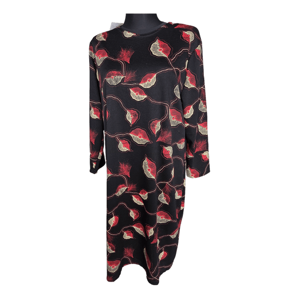 Black patterned midi dress