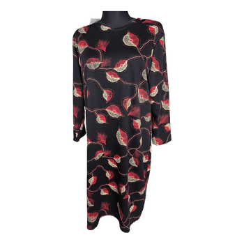 Black patterned midi dress