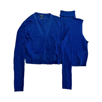Tummansininen Massimo Dutti villaneulesetti