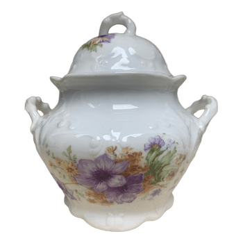 Floral porcelain sugar bowl antiik
