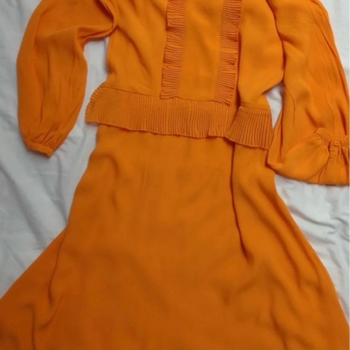 Orange midi dress (juhlamekko) M
