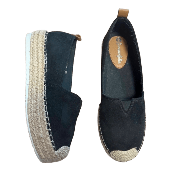 Black espadrille flats