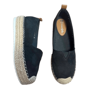 Black espadrille flats