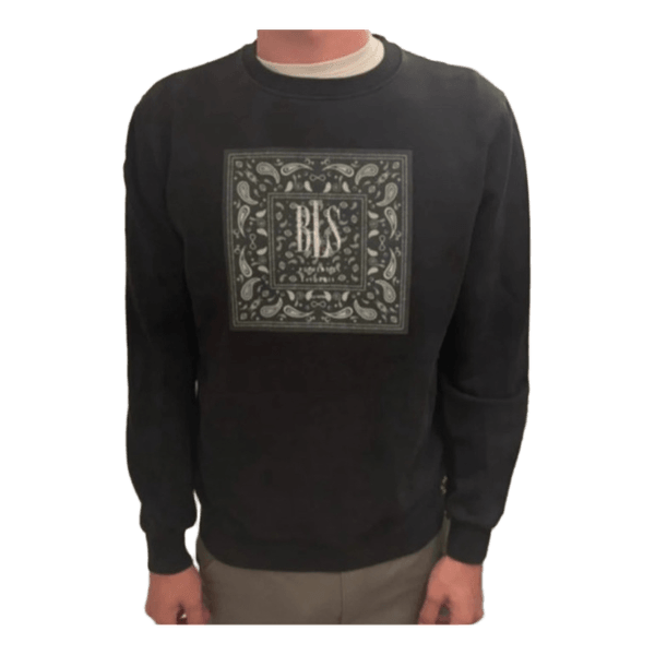 Sort sweatshirt med tryk